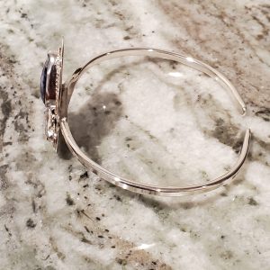 Sterling Silver Lapis and Opal Cabochon Bracelet side view